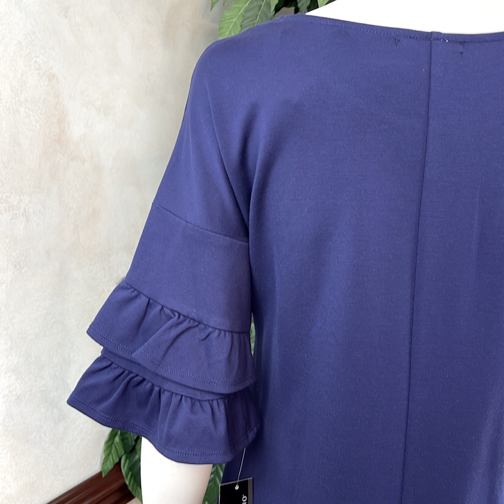 SIGNATURE STUDIO RUFFLE SLEEVE DRESS - Picture 6 of 9
